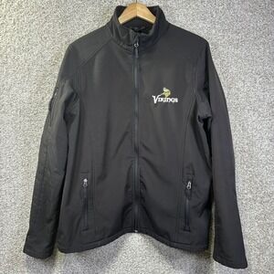 Minnesota Vikings Jacket Mens Large Black NFL Football NFL Team Apparel Full Zip